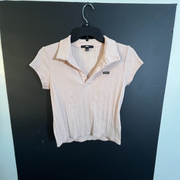 Vans Tops - Vans Women's Short Sleeve Cream Polo Top
